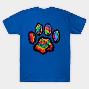 Furry Paw Print Fursuit Tie Dye Fursona T-Shirt